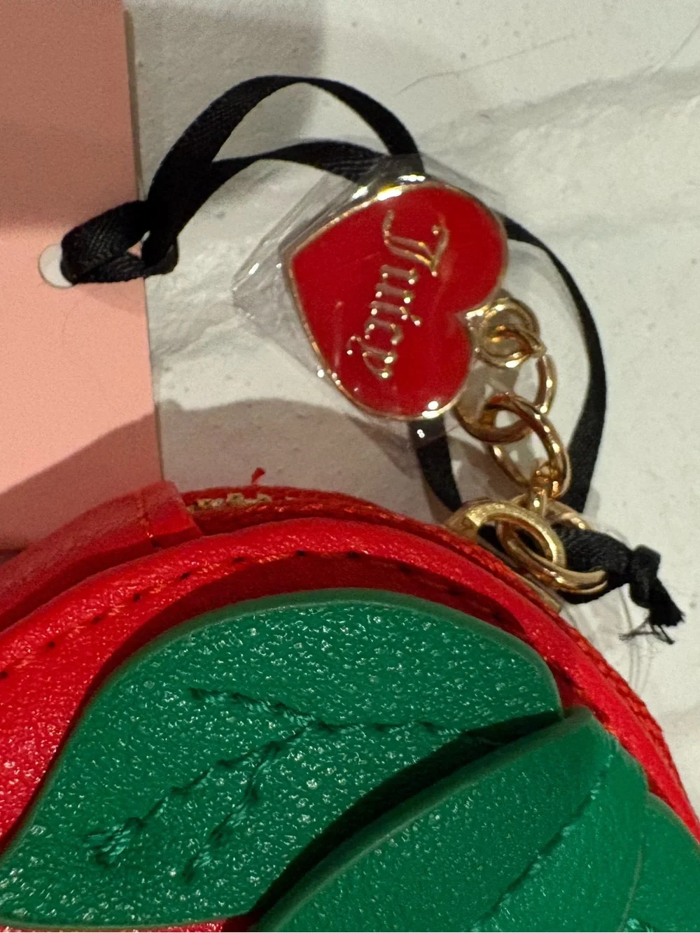NEW Juicy Couture Red Strawberry Coin Purse and keychain